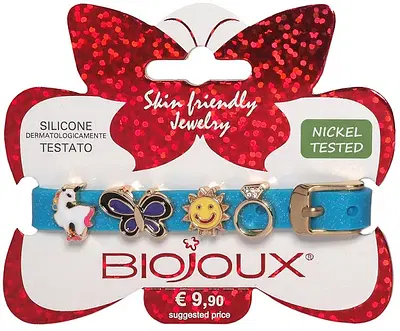 BJB019 BRACCIALE SILICONE BLUE GOLD PLATED BJB019 BRACCIALE SILICONE BLUE GOLD PLATED