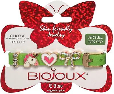 BJB020 BRACCIALE SILICONE GREEN GOLD PLATED BJB020 BRACCIALE SILICONE GREEN GOLD PLATED
