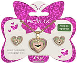BJS005 PARURE ORECCHINI+COLLANINA DEEP HEART GOLD PLATED