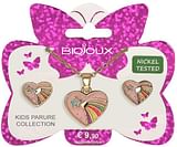 BJS007 PARURE ORECCHINI+COLLANINA HAPPY HEART GOLD PLATED