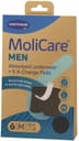 MUTANDE INCONTINENZA RILAVABILI MOLICARE MEN ABSORBENT UNDERWEAR M + 5 X CHANGE PADS INSERTO PER ASSORBENTE MONOUSO