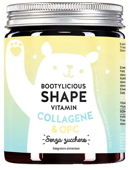 BEARS WITH BENEFITS BOOTYLICIOUS SHAPE VITAMIN COLLAGENE & OPC 45 CARAMELLE GOMMOSE SENZA ZUCCHERO GUSTO CILIEGIA
