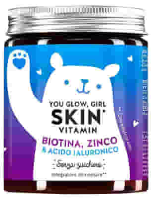 BEARS WITH BENEFITS YOU GLOW GIRL SKIN VITAMINA BIOTINA ZINCO & ACIDO IALURONICO 45 CARAMELLE GOMMOSE SENZA ZUCCHERO GUSTO MANGO