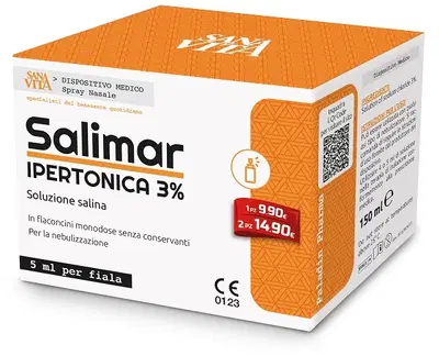 SOLUZIONE SALINA SANAVITA SALIMAR IPERTONICA 3% 30 FIALE DA 5 ML SOLUZIONE SALINA SANAVITA SALIMAR IPERTONICA 3% 30 FIALE DA 5 ML