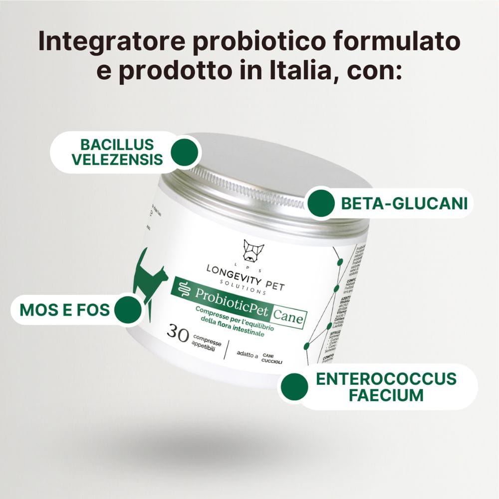 LONGEVITY PET PROBIOTICPET CANE 30 COMPRESSE