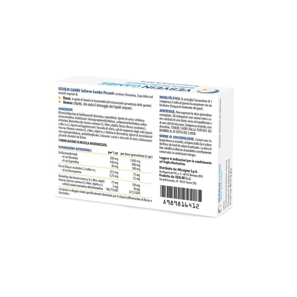 VESVEIN GAMBE SOLLIEVO GAMBE PESANTI 30 COMPRESSE BISTRATO