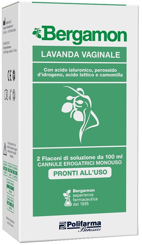 LAVANDA VAGINALE BERGAMON 2 FLACONI DA 100 ML + 2 CANNULE EROGATRICI MONOUSO