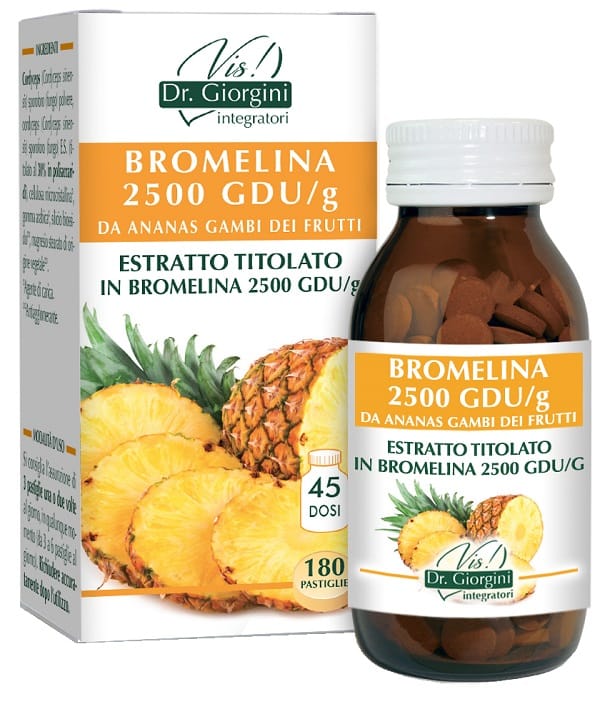 BROMELINA 2500GDU/G DA ANANAS GAMBI DEI FRUTTI ESTRATTO TITOLATO 180 PASTIGLIE