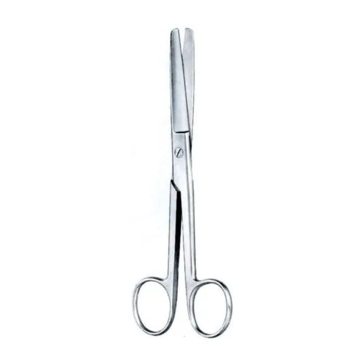 FORBICE RETTA PUNTE SMUSSE IN ACCIAIO PER CHIRURGIA 14 CM MONOUSO