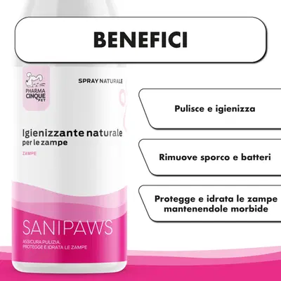 SANIPAWS IGIENIZZANTE NATURALE ZAMPE 150 ML SANIPAWS IGIENIZZANTE NATURALE ZAMPE 150 ML