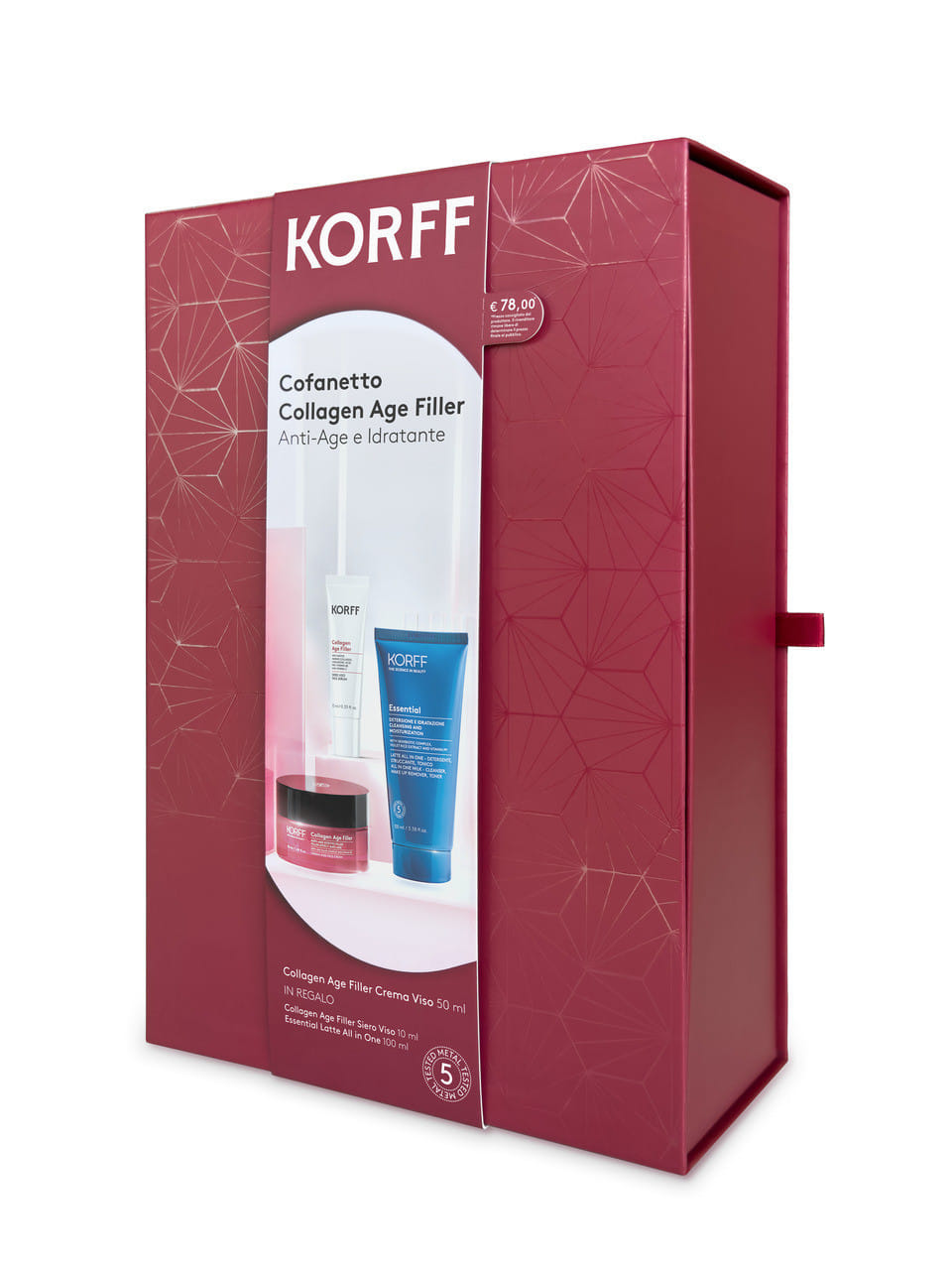 KORFF COLLAGEN AGE FILLER CREMA VISO 50 ML + COLLAGEN AGE FILLER SIERO VISO 10 ML + ESSENTIAL LATTE ALL IN ONE 100 ML