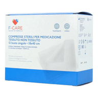 F CARE GARZA COMPRESSA IN TNT 18X40CM 12 PEZZI