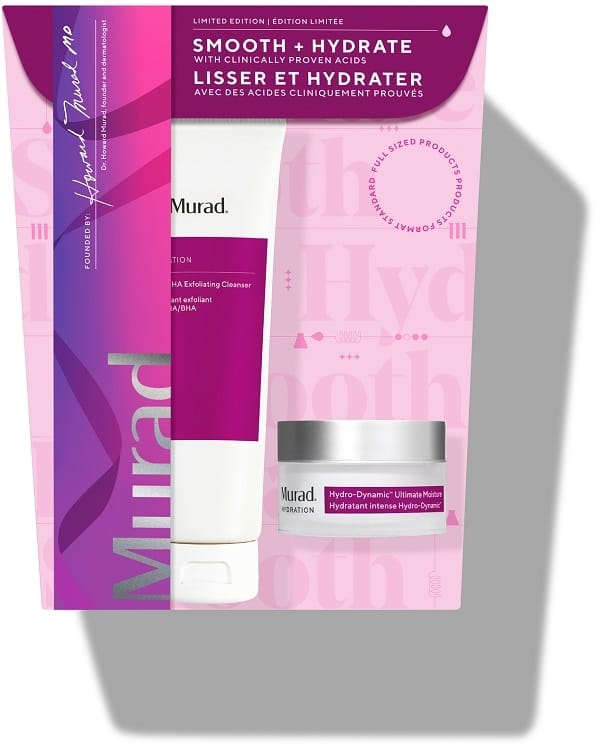 MURAD SMOOTH + HYDRATE WITH CLINICALLY PROVEN ACIDS KIT AHA/BHA EXFOLIATING CLEANSER 148ML + HYDRO DYNAMIC ULTIMATE MOISTURE 50ML