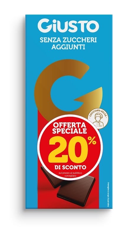GIUSTO SENZA ZUCCHERI AGGIUNTI TAVOLETTA DI CIOCCOLATO FONDENTE 85 G