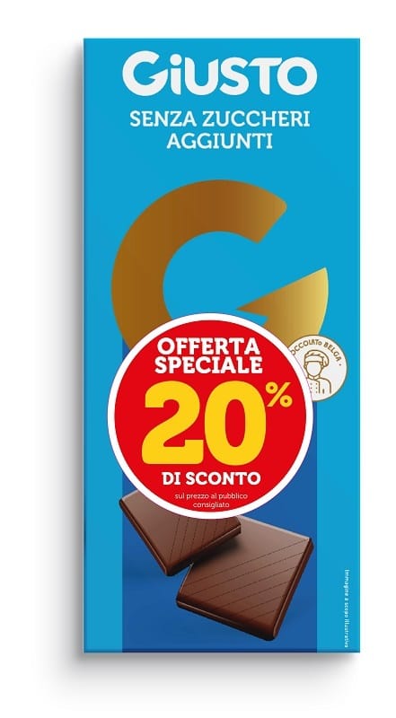 GIUSTO SENZA ZUCCHERI AGGIUNTI TAVOLETTA DI CIOCCOLATO AL LATTE 85 G