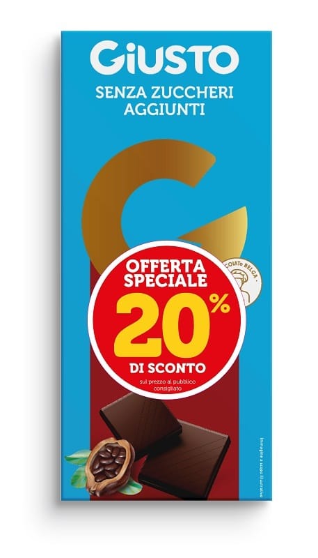 GIUSTO SENZA ZUCCHERI AGGIUNTI TAVOLETTA DI CIOCCOLATO EXTRA FONDENTE 85 G