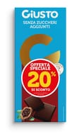 GIUSTO SENZA ZUCCHERI AGGIUNTI TAVOLETTA DI CIOCCOLATO EXTRA FONDENTE 85 G