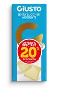 GIUSTO SENZA ZUCCHERI AGGIUNTI TAVOLETTA DI CIOCCOLATO BIANCO 85 G