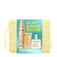 NUXE SILKY SUMMER ROUTINE 2026 1 CREMA VISO SPF50+ 50 ML + 1 SPRAY VISO & CORPO SPF50 150 ML +1 HUILE PRODIGIEUSE SECHE MULTI-FUNCTIONS 50 ML
