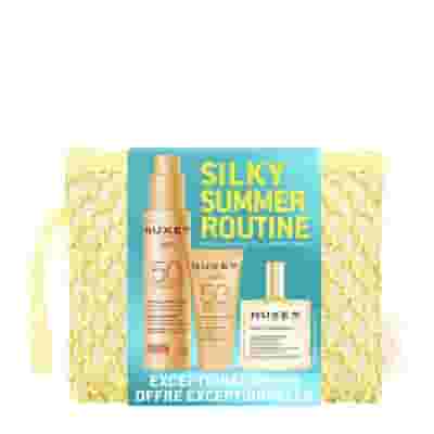 NUXE SILKY SUMMER ROUTINE 2026 1 CREMA VISO SPF50+ 50 ML + 1 SPRAY VISO & CORPO SPF50 150 ML +1 HUILE PRODIGIEUSE SECHE MULTI-FUNCTIONS 50 ML