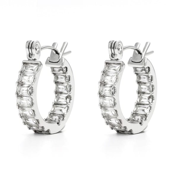 MYLOVLY GIOIELLI MUST HAVE ORECCHINO CERCHIO BAGUETTE ARGENTO