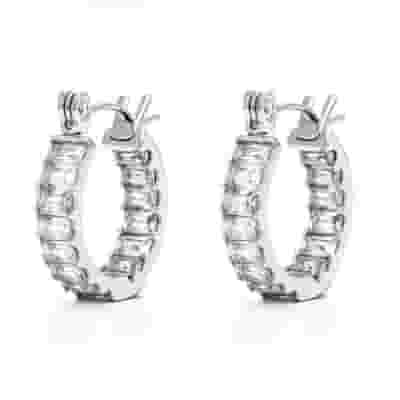 MYLOVLY GIOIELLI MUST HAVE ORECCHINO CERCHIO BAGUETTE ARGENTO