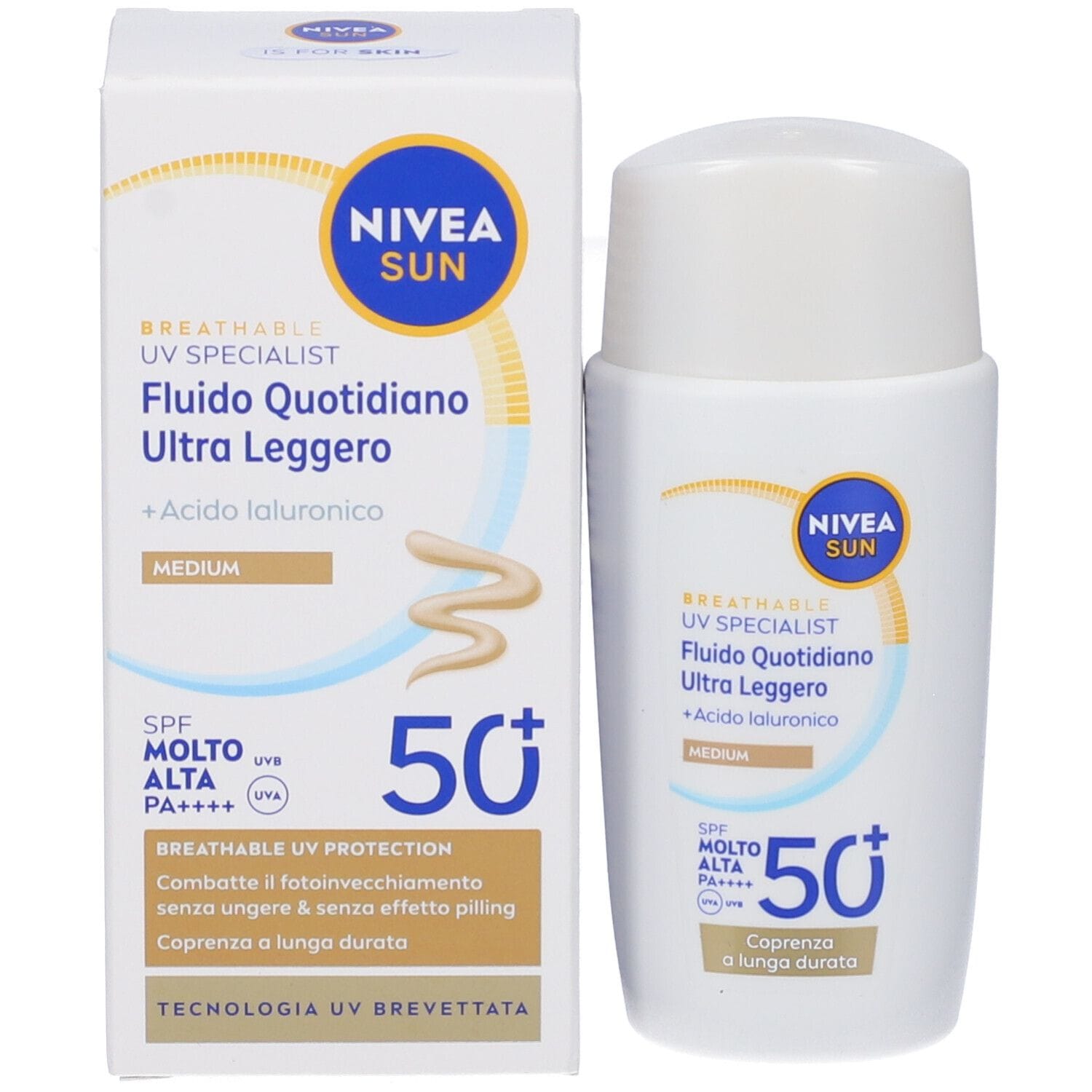 NIVEA SUN BREATHABLE UV SPECIALIST FLUIDO QUOTIDIANO ULTRA LEGGERO MEDIUM SPF50+ 40 ML