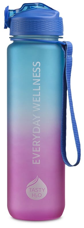 Tasty Bottiglia Motivazionale Tasty H2 O 1 Lt Blu Rosa