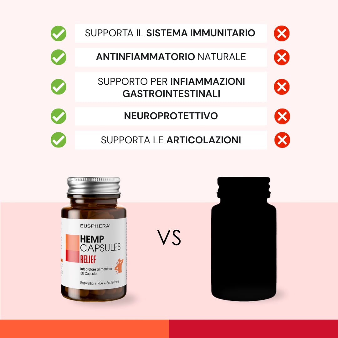 Eusphera Hemp capsules Relief - Integratore per ossa e articolazioni
