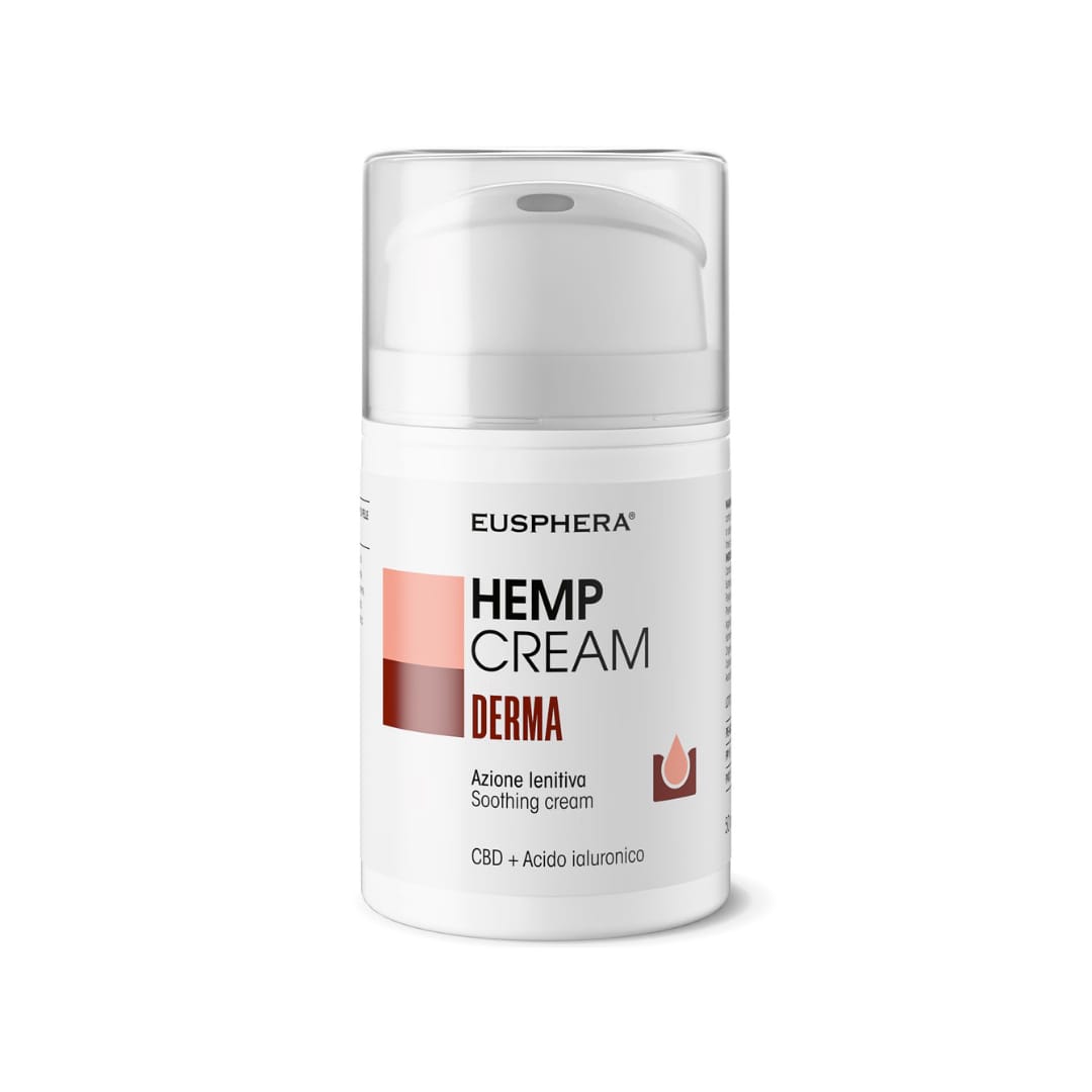 Eusphera Hemp cream Derma - Crema naturale per Psoriasi, Acne ed eczema