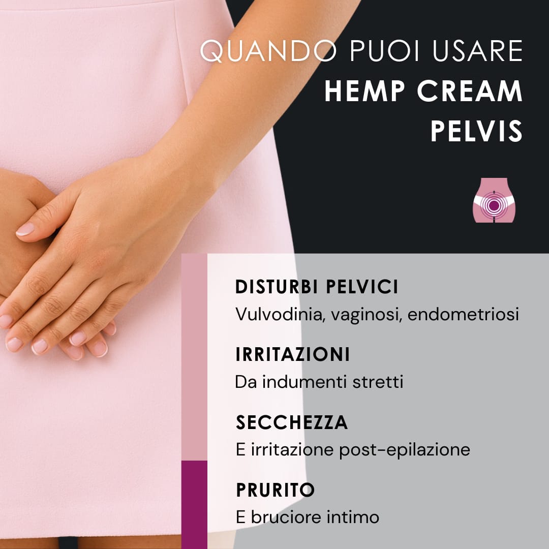 Eusphera Hemp cream Pelvis - Crema lenitiva per prurito intimo e vulvodinia