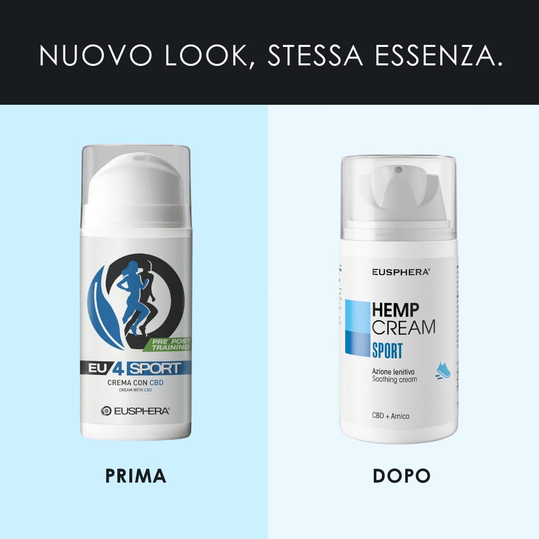 Eusphera Hemp cream Sport - Crema per dolori muscolari ed infortuni