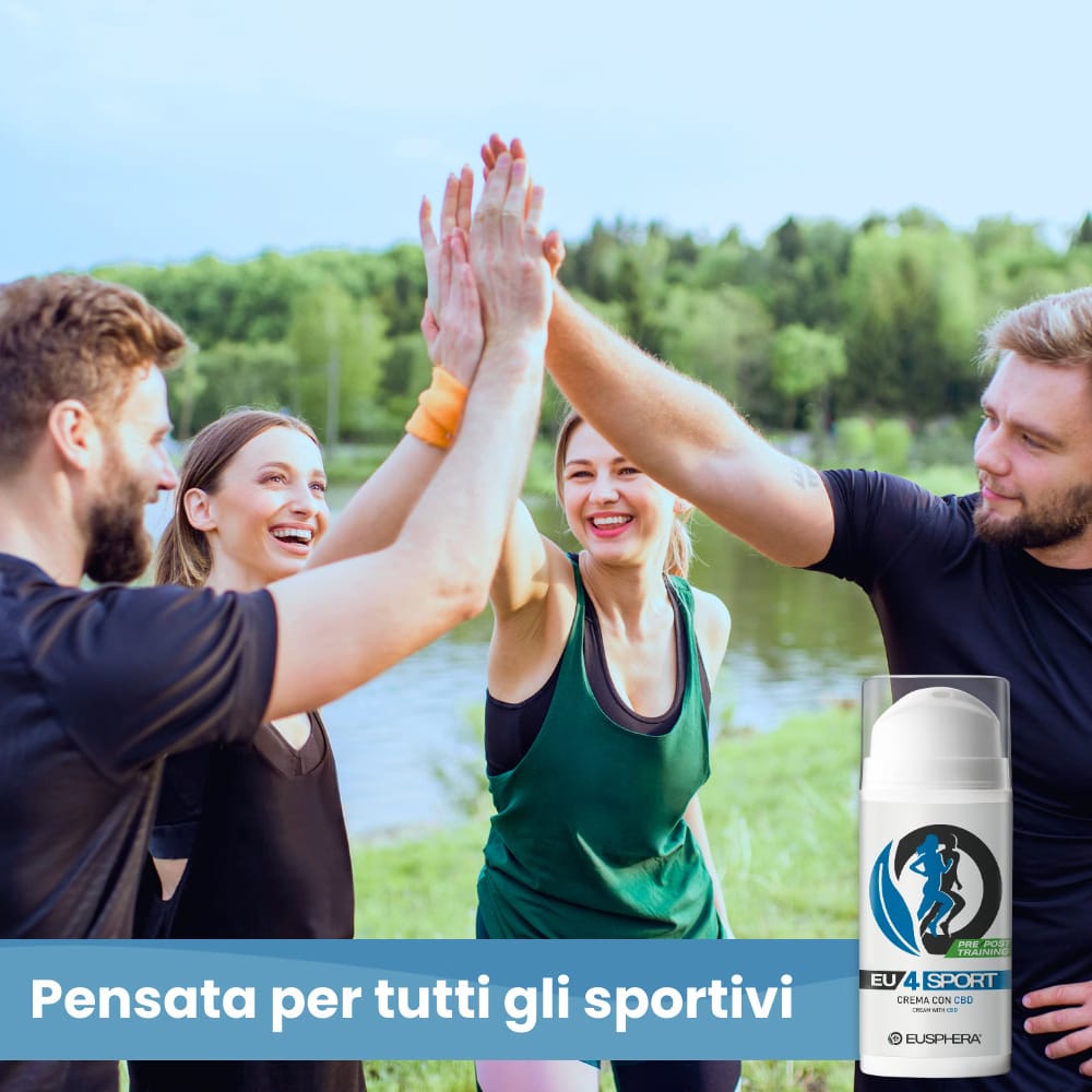 Eusphera Hemp cream Sport - Crema per dolori muscolari ed infortuni