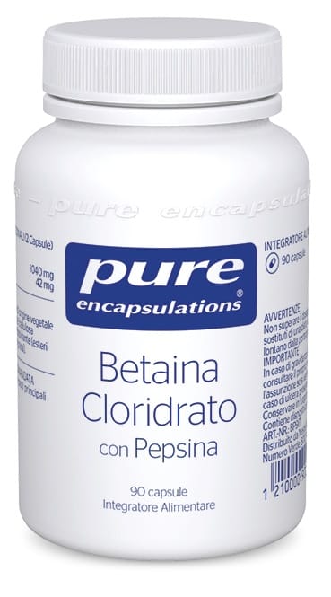 PURE ENCAPSUL BETAINA CLORIDRATO CON PEPSINA 90 CAPSULE