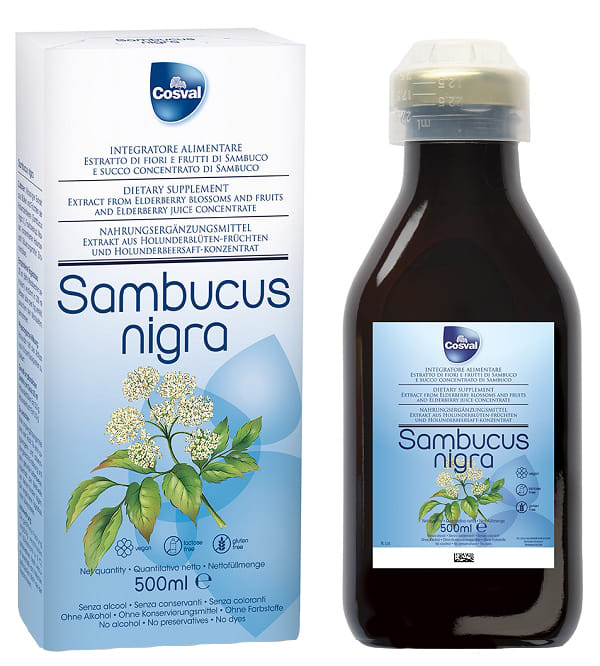 SAMBUCUS NIGRA 500 ML SENZA GLUTINE E LATTOSIO