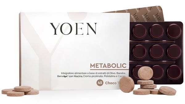 YOEN METABOLIC 45 COMPRESSE MASTICABILI CON EDULCORANTI SENZA GLUTINE E LATTOSIO