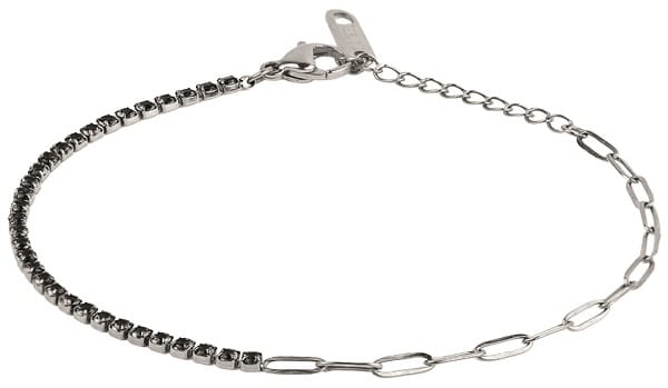 ATELIER 149 BRACCIALE SEMI TENNIS PIETRE NERE