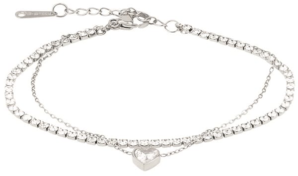 ATELIER 152 BRACCIALE TENNIS PIETRE BIANCHE CUORE STRASS