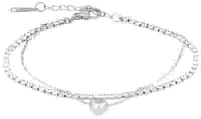 ATELIER 152 BRACCIALE TENNIS PIETRE BIANCHE CUORE STRASS