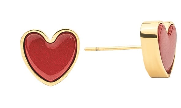 ATELIER 163 ORECCHINO CUORE SMALTATO ROSSO