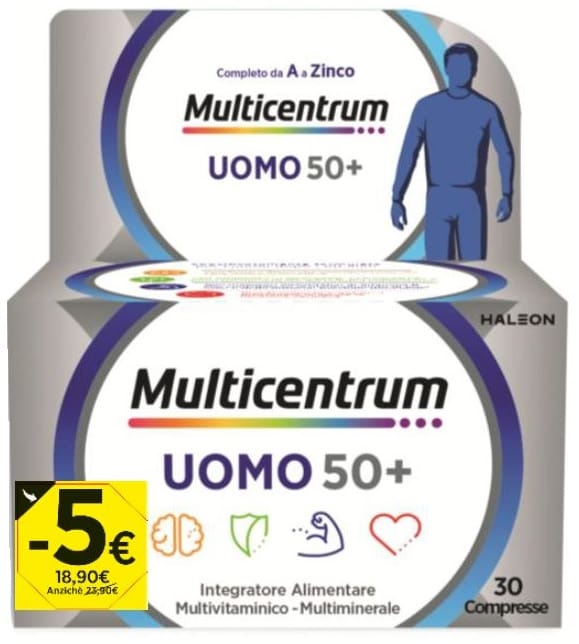 MULTICENTRUM UOMO 50+ 30 COMPRESSE PROMO 2026