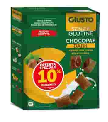 GIUSTO SENZA GLUTINE CHOCOPAF CEREALI CON CREMA FONDENTE 250 G PROMO -10%