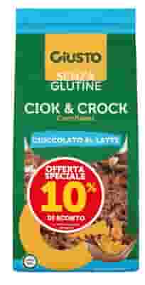 GIUSTO SENZA GLUTINE CIOK & CROCK CORNFLAKES CIOCCOLATO AL LATTE 125 G PROMO -10%
