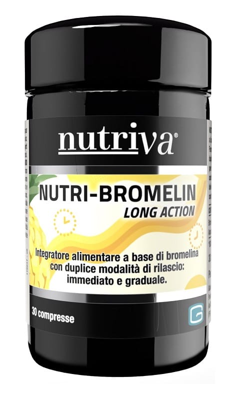 NUTRIVA BROMELIN LONG ACTION 30 COMPRESSE 1000 MG SENZA GLUTINE NATURALMENTE PRIVO DI LATTOSIO