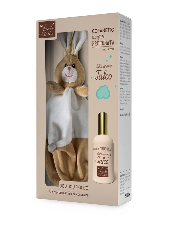 FIOCCHI DI RISO COFANETTO ACQUA PROFUMATA TALCO SENZA ALCOOL 50 ML + DOU DOU FIOCCO