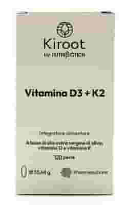 KIROOT BY NUTRIBIOTICA VITAMINA D3+K2 120 PERLE SENZA GLUTINE SENZA LATTOSIO