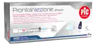 PRONTOINIEZIONE ULTRAFIN KIT SIRINGA STERILE 5 ML GAUGE 23 10 PEZZI + TAMPONCINO ASSORBENTE MONOUSO + APRIFIALA