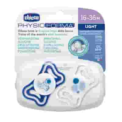 CHICCO SUCCHIETTO LIGHT BLU SILICONE 16-36M 2 PEZZI