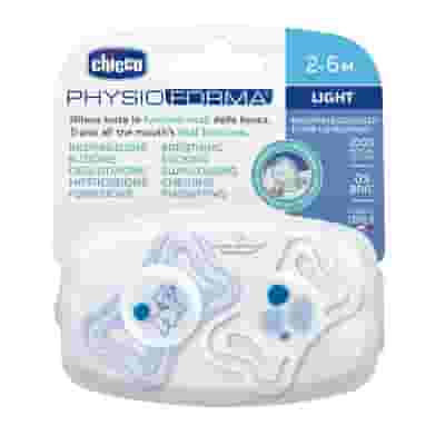 CHICCO SUCCHIETTO LIGHT BLU SILICONE 2-6M 2 PEZZI