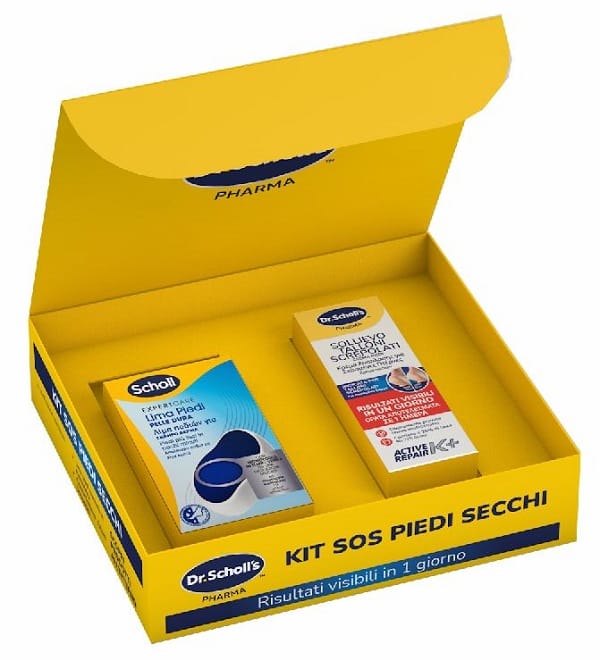 SCHOLL KIT SOS PIEDI SECCHI 1 EXPERT CARE LIMA PIEDI PELLE DURA + 1 AKTIVE REPAIR K+ SOLLIEVO TALLONI SCREPOLATI 60 ML